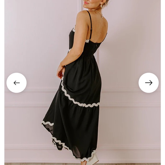 Black impressions scalloped maxi dress size small - Picture 5 of 5